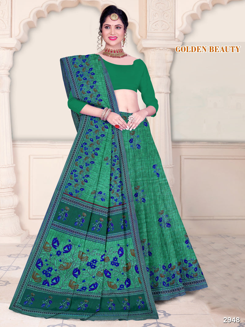 Golden Beauty Pure Cotton Printed Saree – Traditional Wear M.R. Saree Emporium