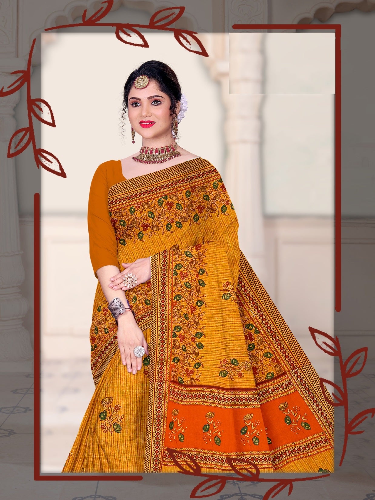 Krishna Pure Cotton Printed Saree – Traditional Wear M.R. Saree Emporium