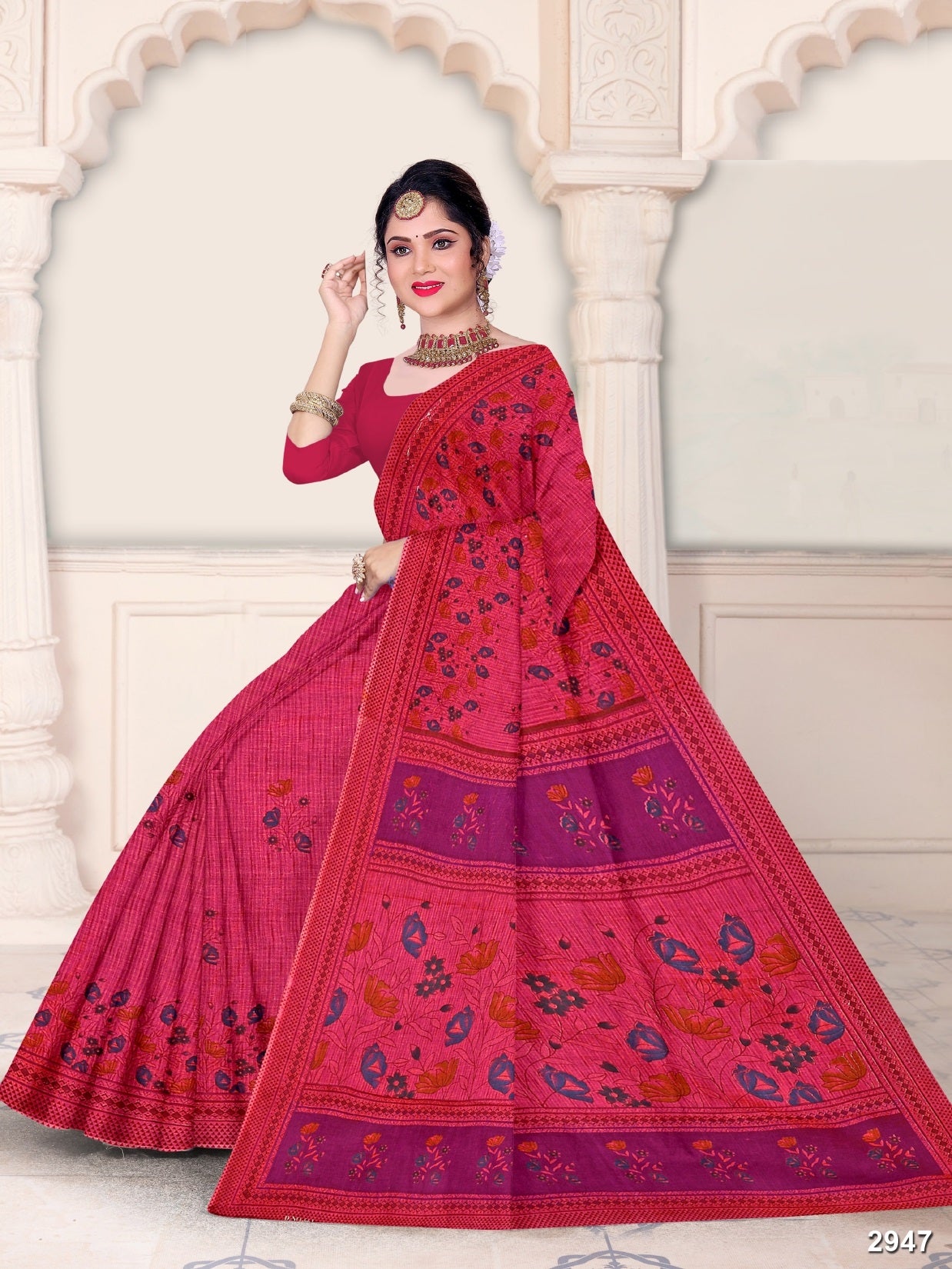 Krishna Pure Cotton Printed Saree – Traditional Wear M.R. Saree Emporium