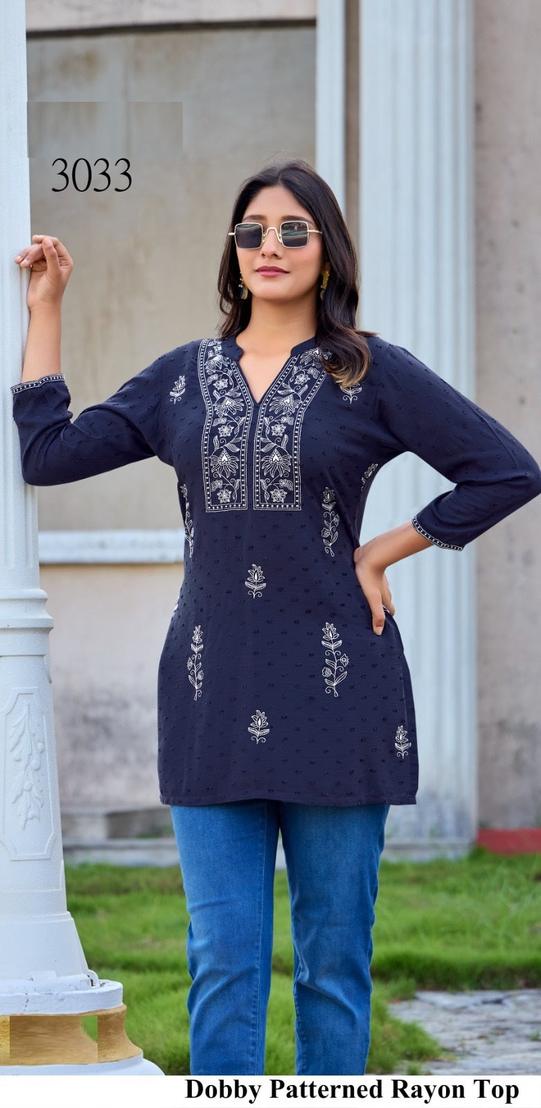 Elegant Cotton Kurti with Multiple Colors – Dark Navy, Khaki & Cream | M.R. Saree Emporium