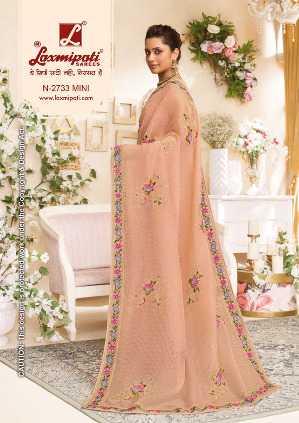 Laxmipati Raangsaaz N-2733 – Peach Kota Chex| M.R. Saree Emporium