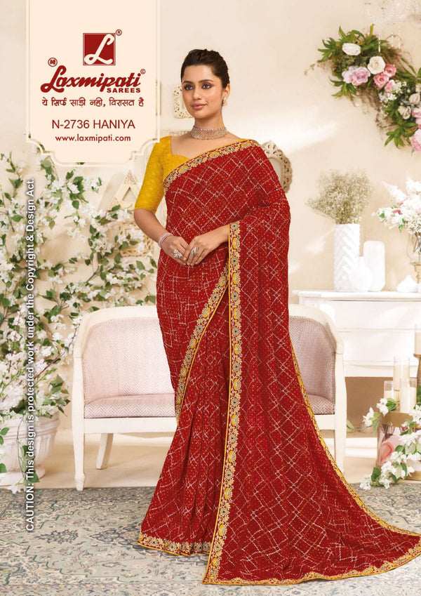 Laxmipati Raangsaaz N-2736 – Red Georgette| M.R. Saree Emporium