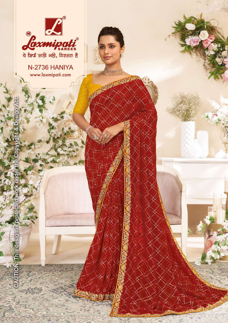 Laxmipati Raangsaaz N-2736 – Red Georgette| M.R. Saree Emporium