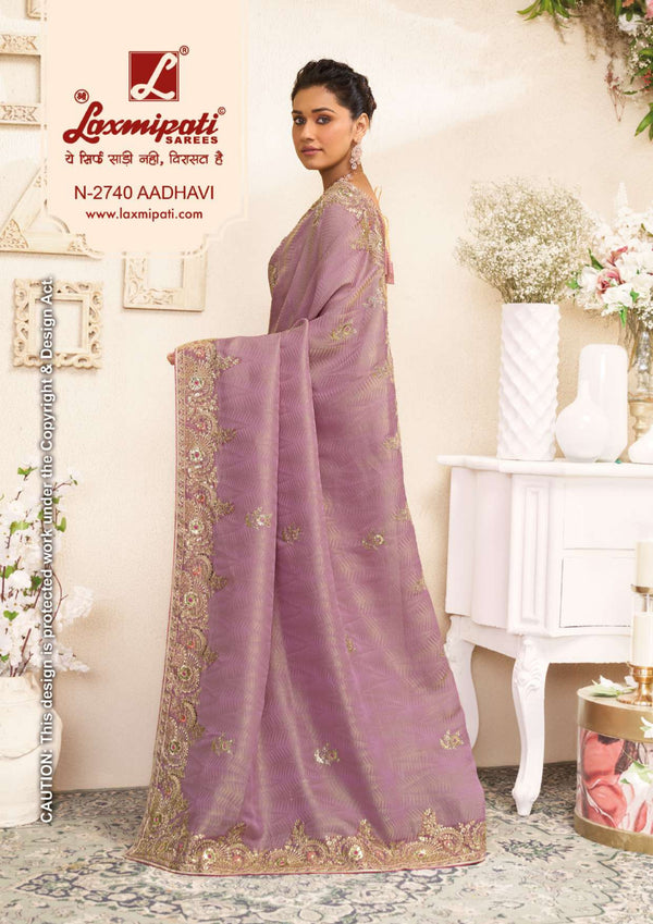 Laxmipati Raangsaaz N-2740 – Light Rose Cosmo Silk| M.R. Saree Emporium