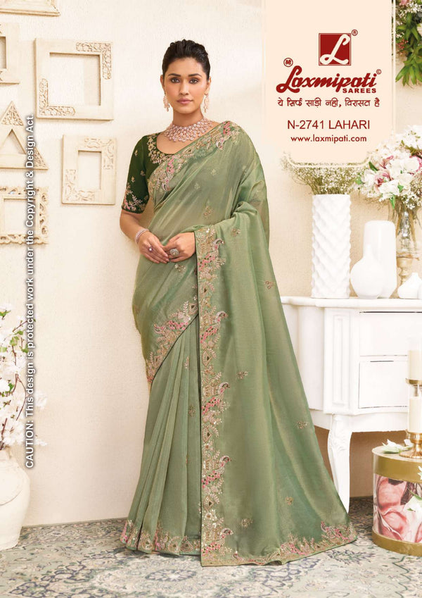 Laxmipati Raangsaaz N-2741 – Pista Cosmo Silk| M.R. Saree Emporium