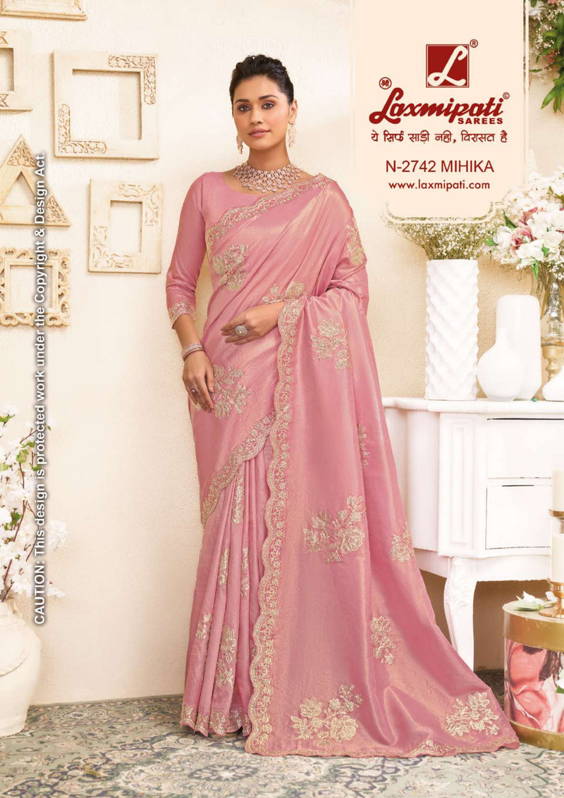 Laxmipati Raangsaaz N-2742 – Baby Pink Cosmo Silk| M.R. Saree Emporium
