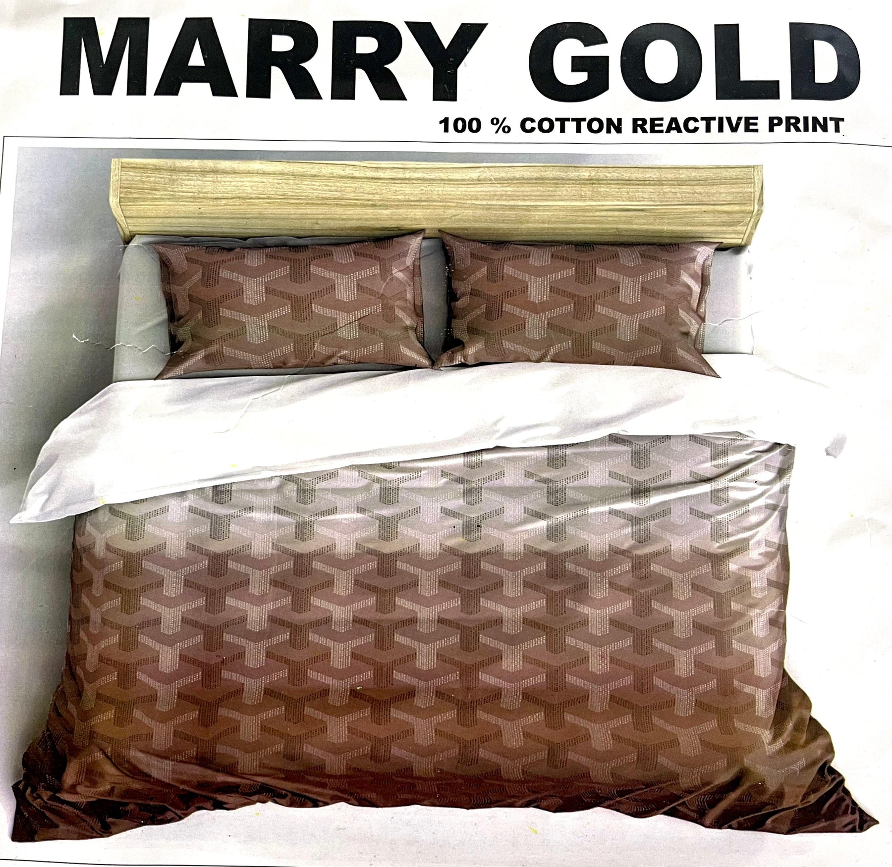 Marry Gold Cotton Double Bed Bedsheet with 2 Pillow Covers M.R. Saree Emporium
