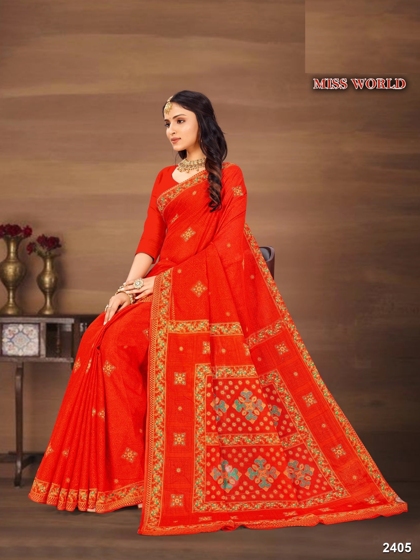 Miss World Pure Cotton Print Saree Set of 8 – M.R. Saree Emporium