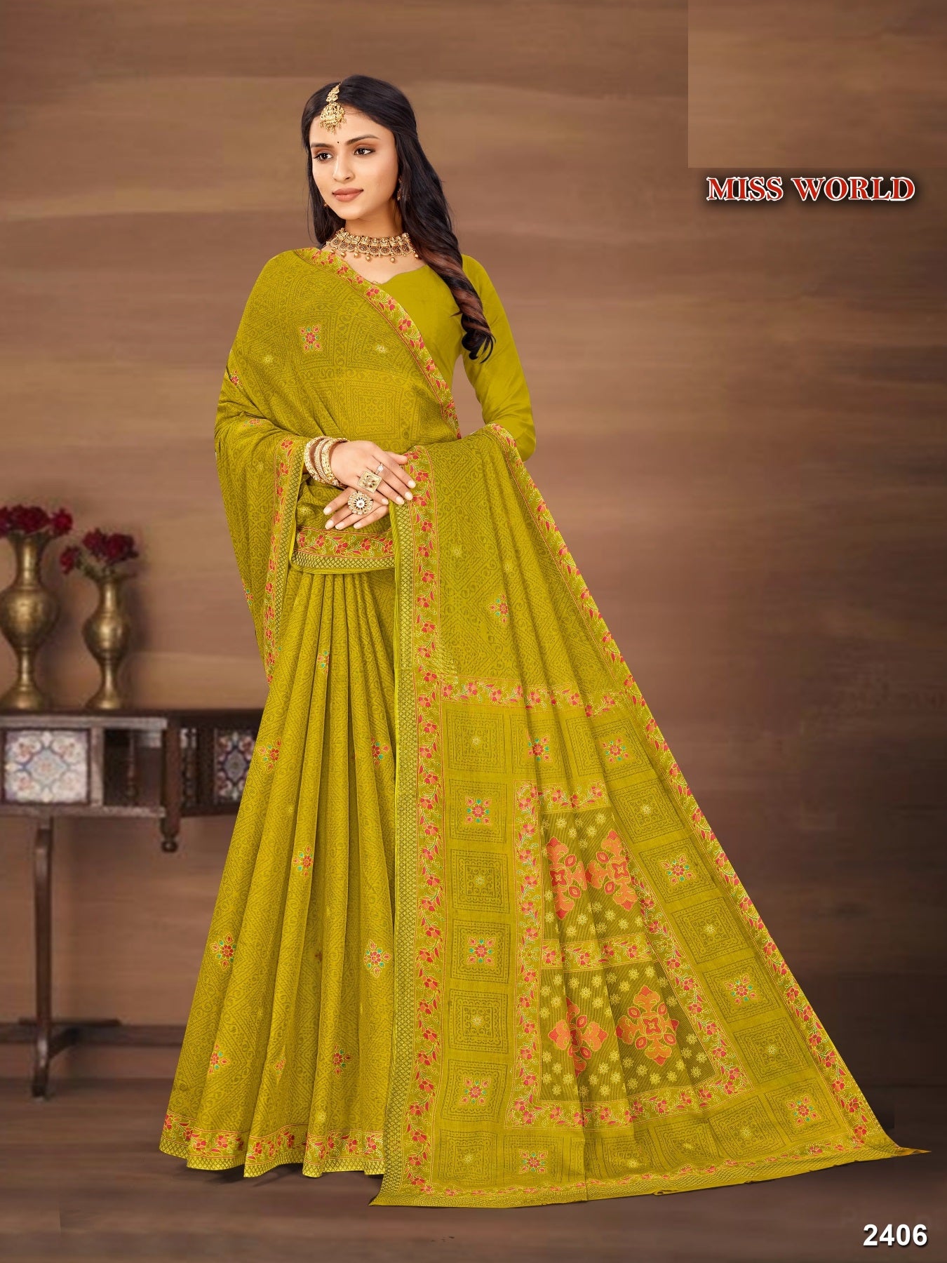 Miss World Pure Cotton Print Saree Set of 8 – M.R. Saree Emporium