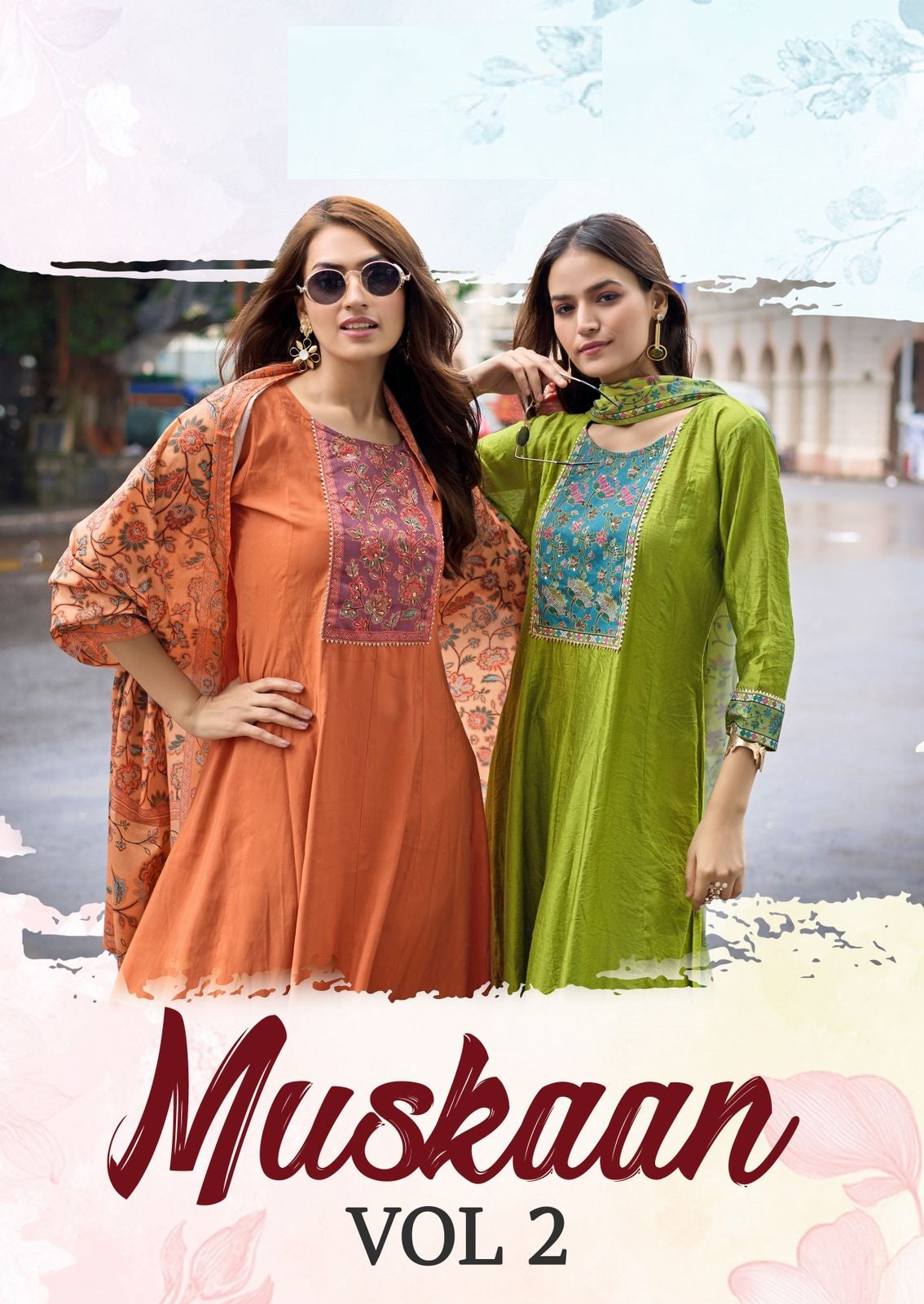 MUSKAAN VOL 2 – Modal Silk Handwork Dress & Suit Set with Chinnon Dupatta | 6 Designs – M.R. Saree Emporium