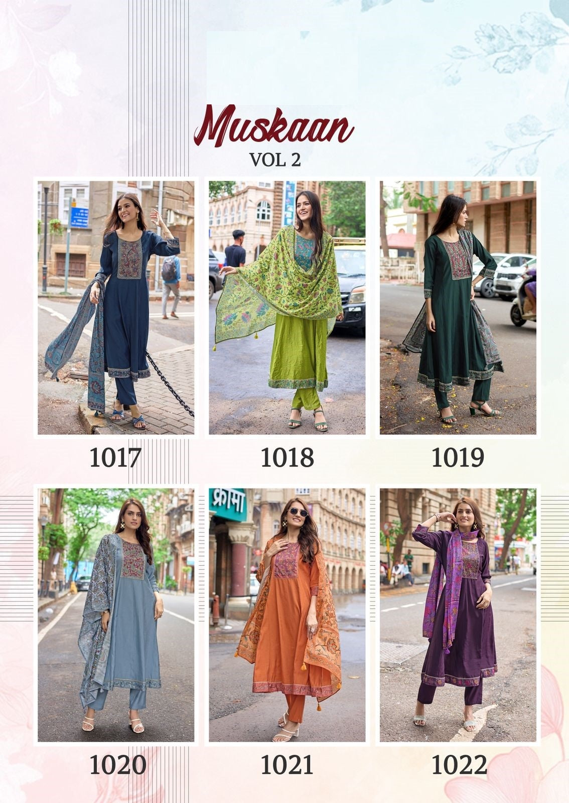 MUSKAAN VOL 2 – Modal Silk Handwork Dress & Suit Set with Chinnon Dupatta | 6 Designs – M.R. Saree Emporium