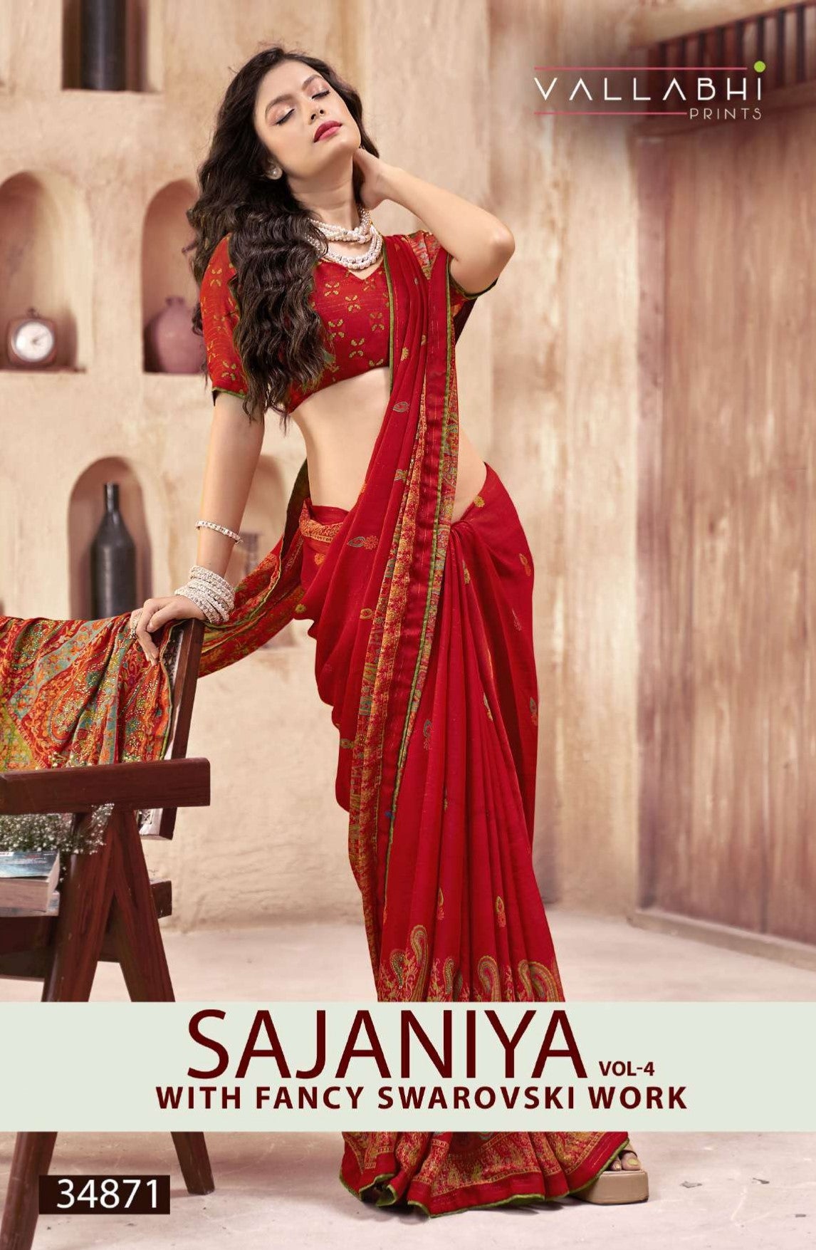 Sajaniya Vol-4 Saree with Fancy Swarovski Work Vallabhi Prints – M.R. Saree Emporium