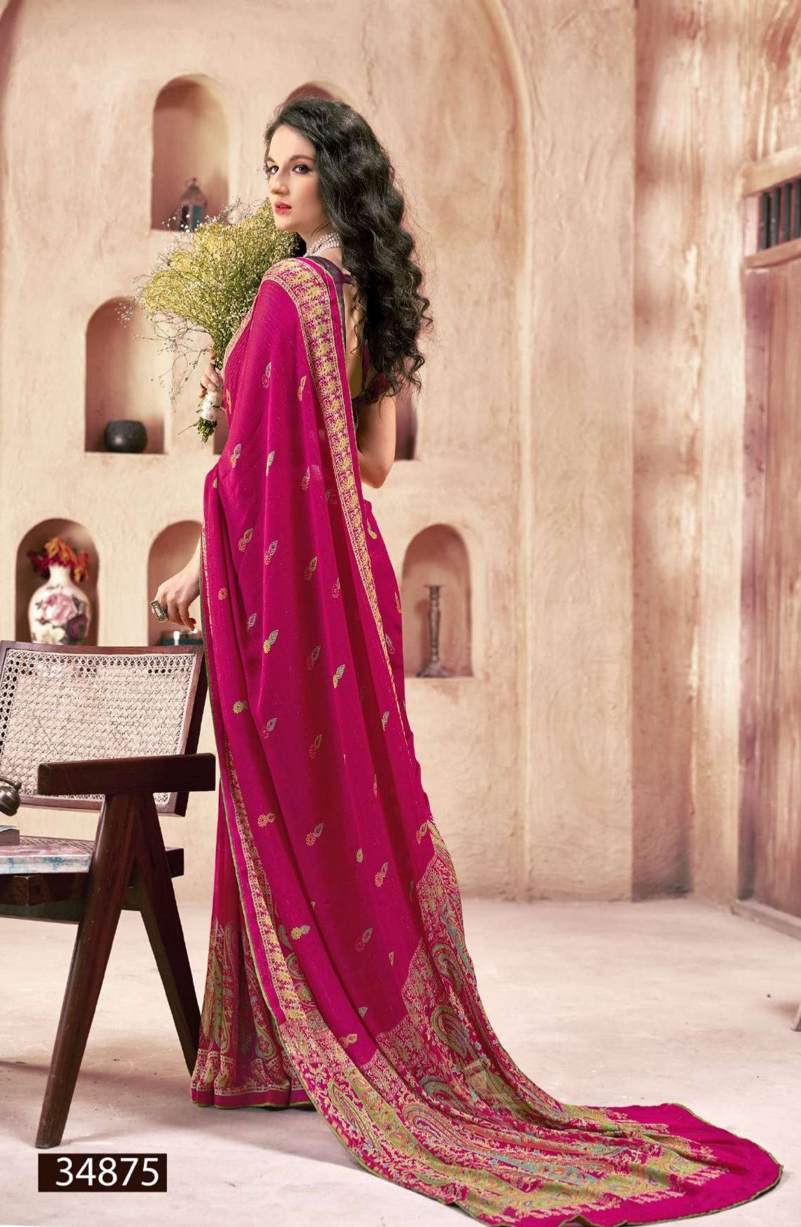 Sajaniya Vol-4 Saree with Fancy Swarovski Work Vallabhi Prints – M.R. Saree Emporium