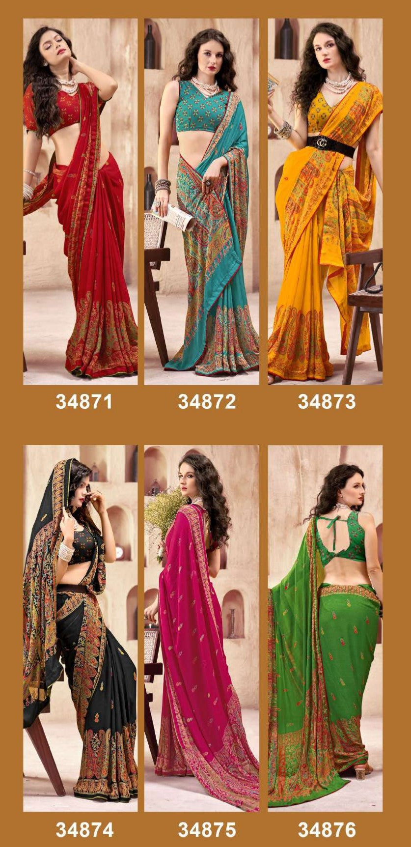 Sajaniya Vol-4 Saree with Fancy Swarovski Work Vallabhi Prints – M.R. Saree Emporium