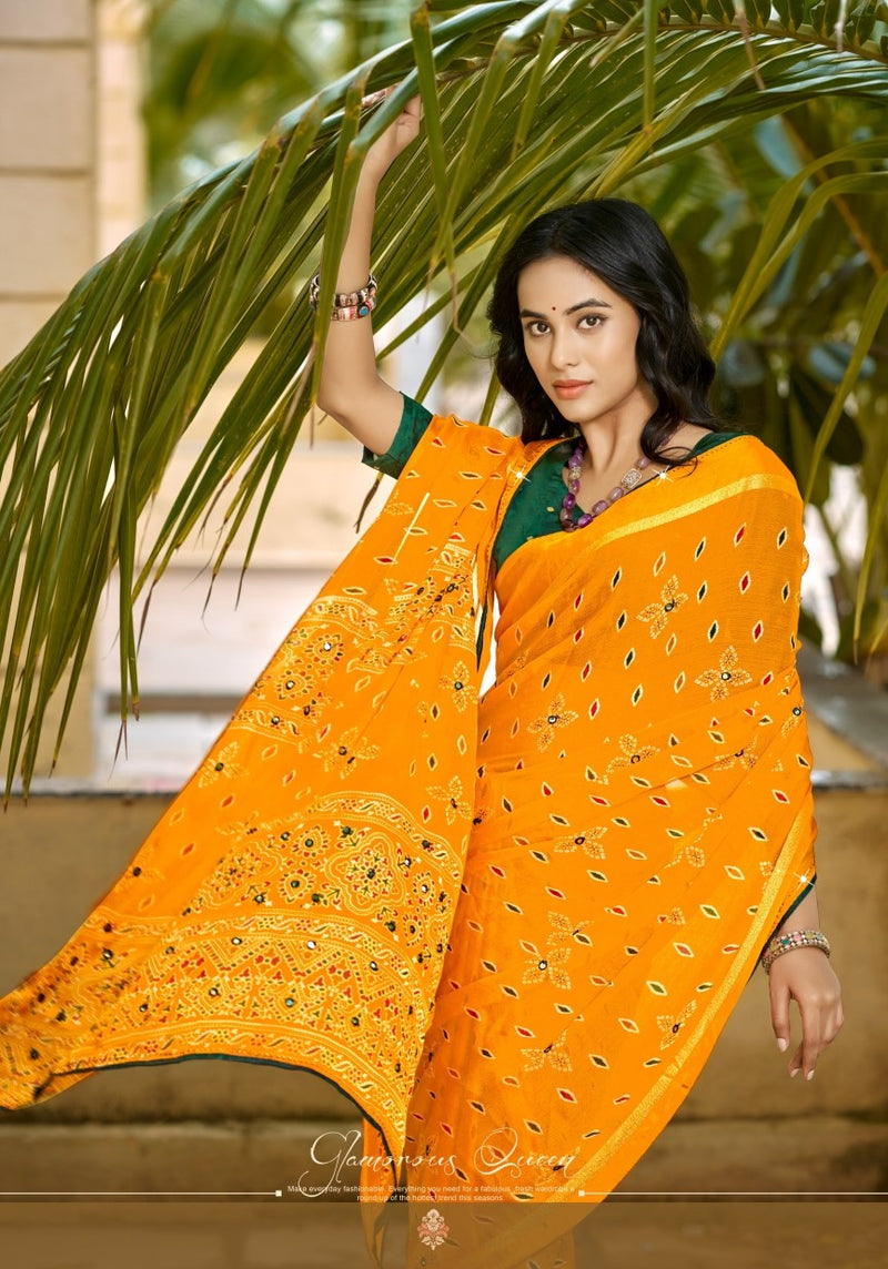 Starin Star Vol-02 Chiffon Fancy Print Saree with Elegant Border – M.R. Saree Emporium