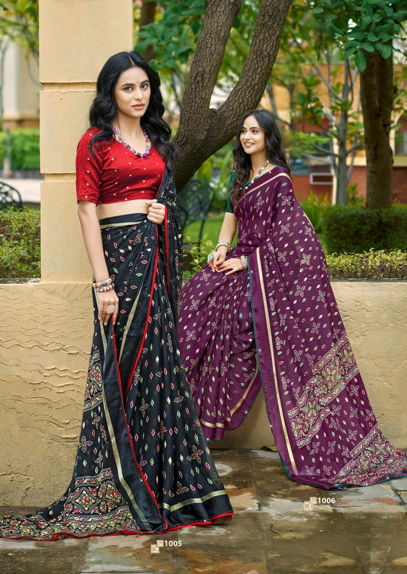 Starin Star Vol-02 Chiffon Fancy Print Saree with Elegant Border – M.R. Saree Emporium