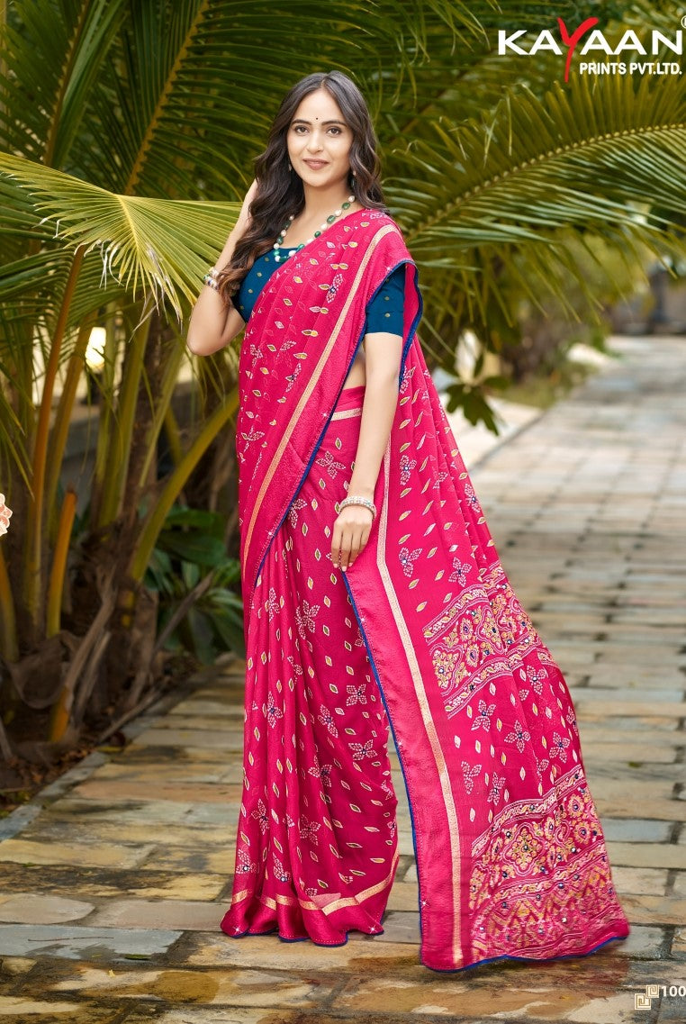 Starin Star Vol-02 Chiffon Fancy Print Saree with Elegant Border – M.R. Saree Emporium