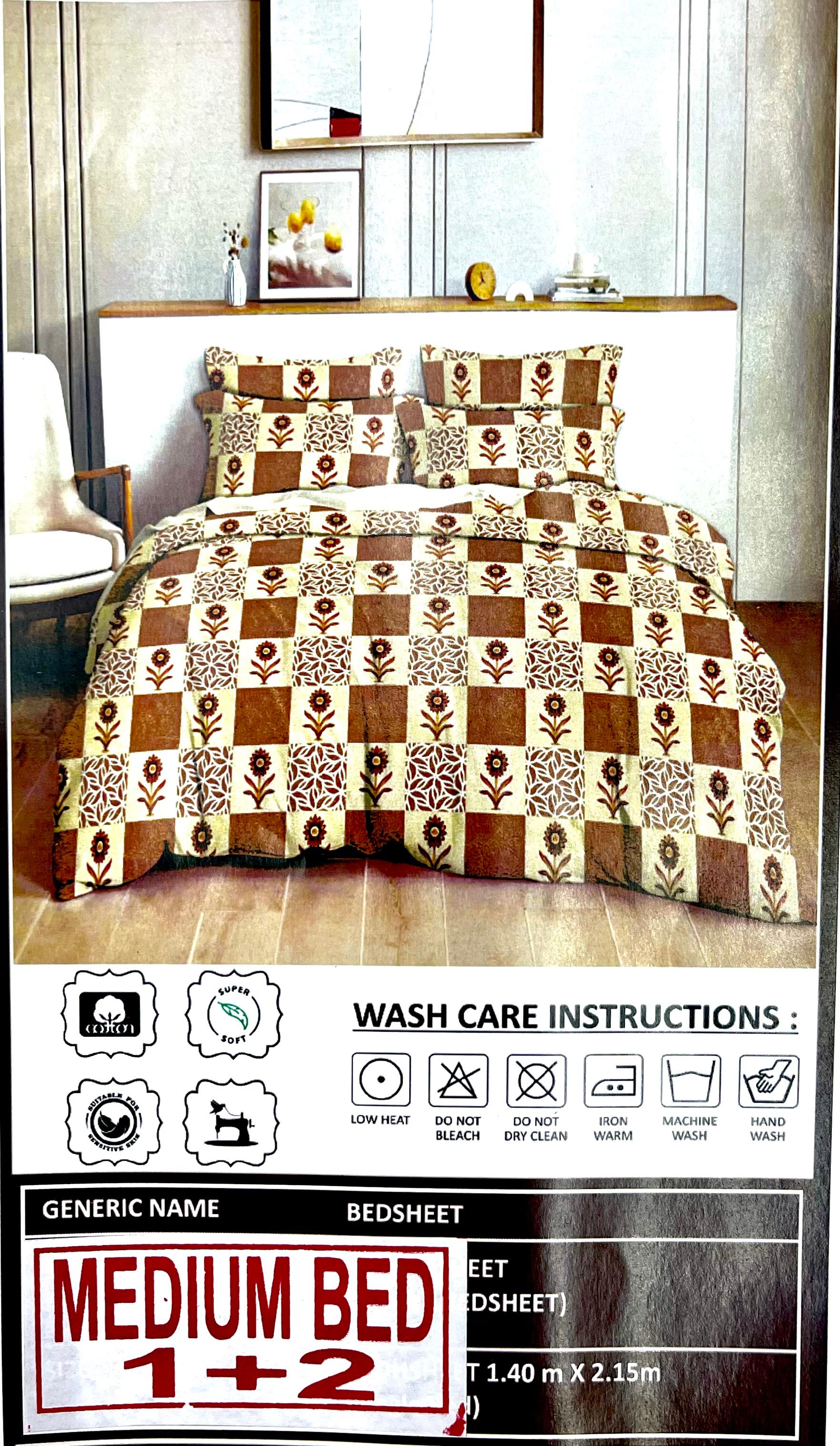 Super Leaf Blended Cotton Single Bed Bedsheet with 2 Pillow Covers – M.R. Saree Emporium