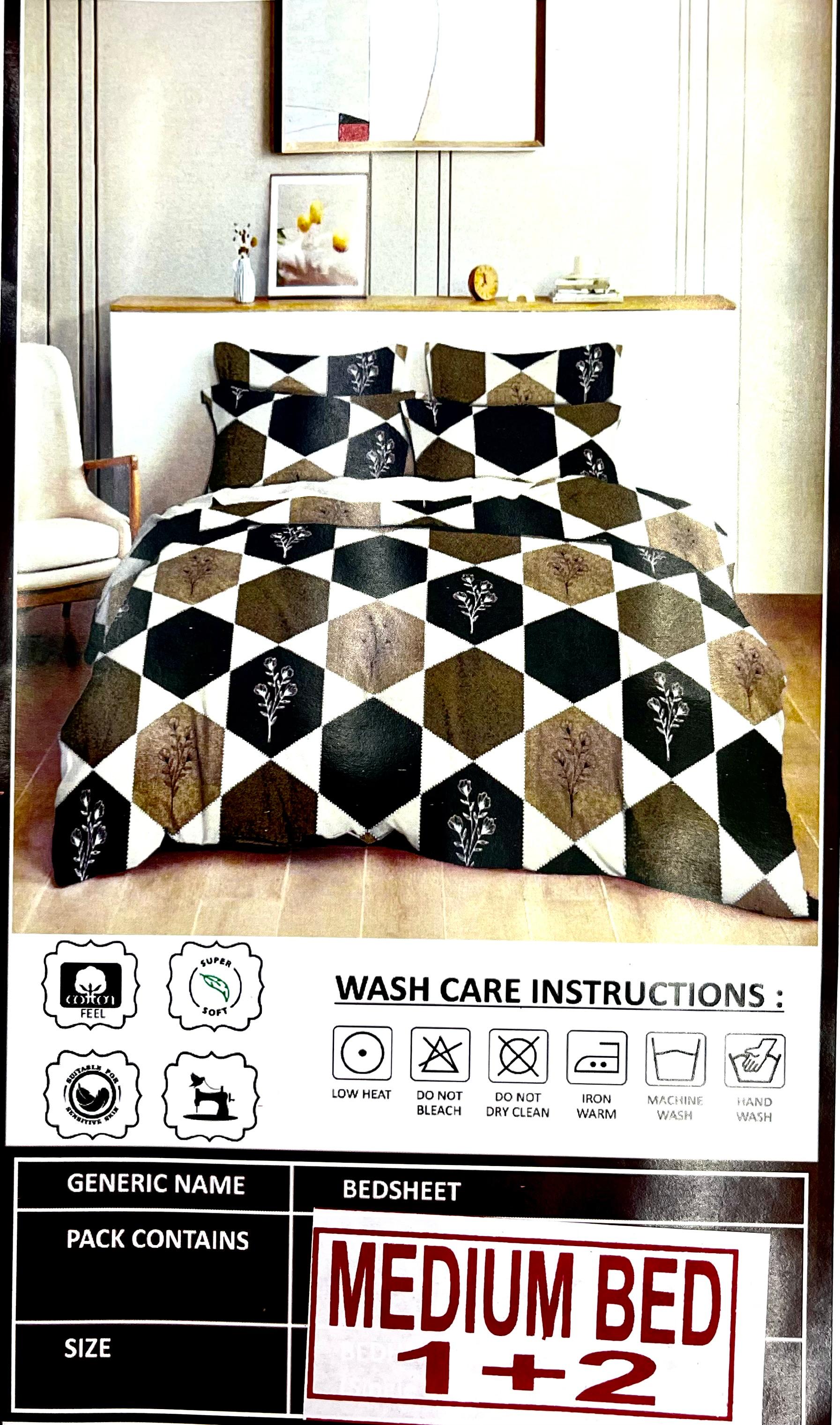 Super Leaf Blended Cotton Single Bed Bedsheet with 2 Pillow Covers – M.R. Saree Emporium