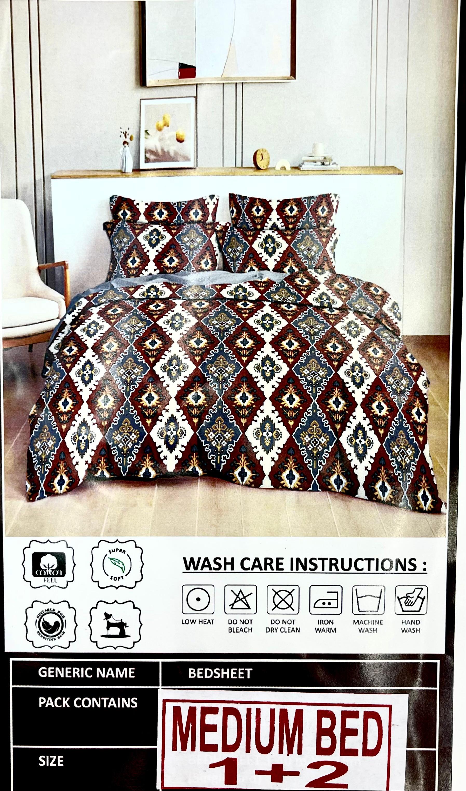 Super Leaf Blended Cotton Single Bed Bedsheet with 2 Pillow Covers – M.R. Saree Emporium