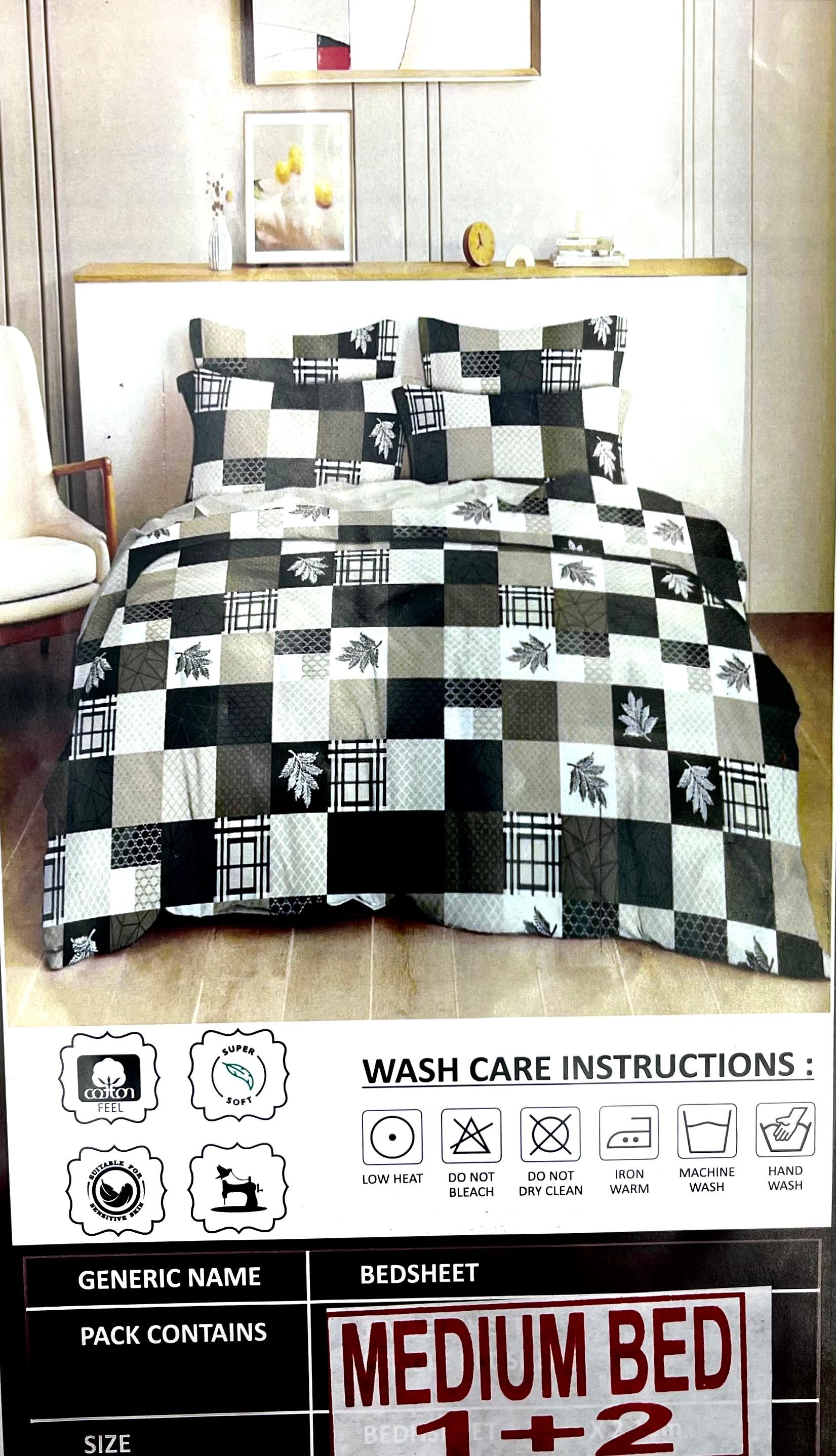 Super Leaf Blended Cotton Single Bed Bedsheet with 2 Pillow Covers – M.R. Saree Emporium