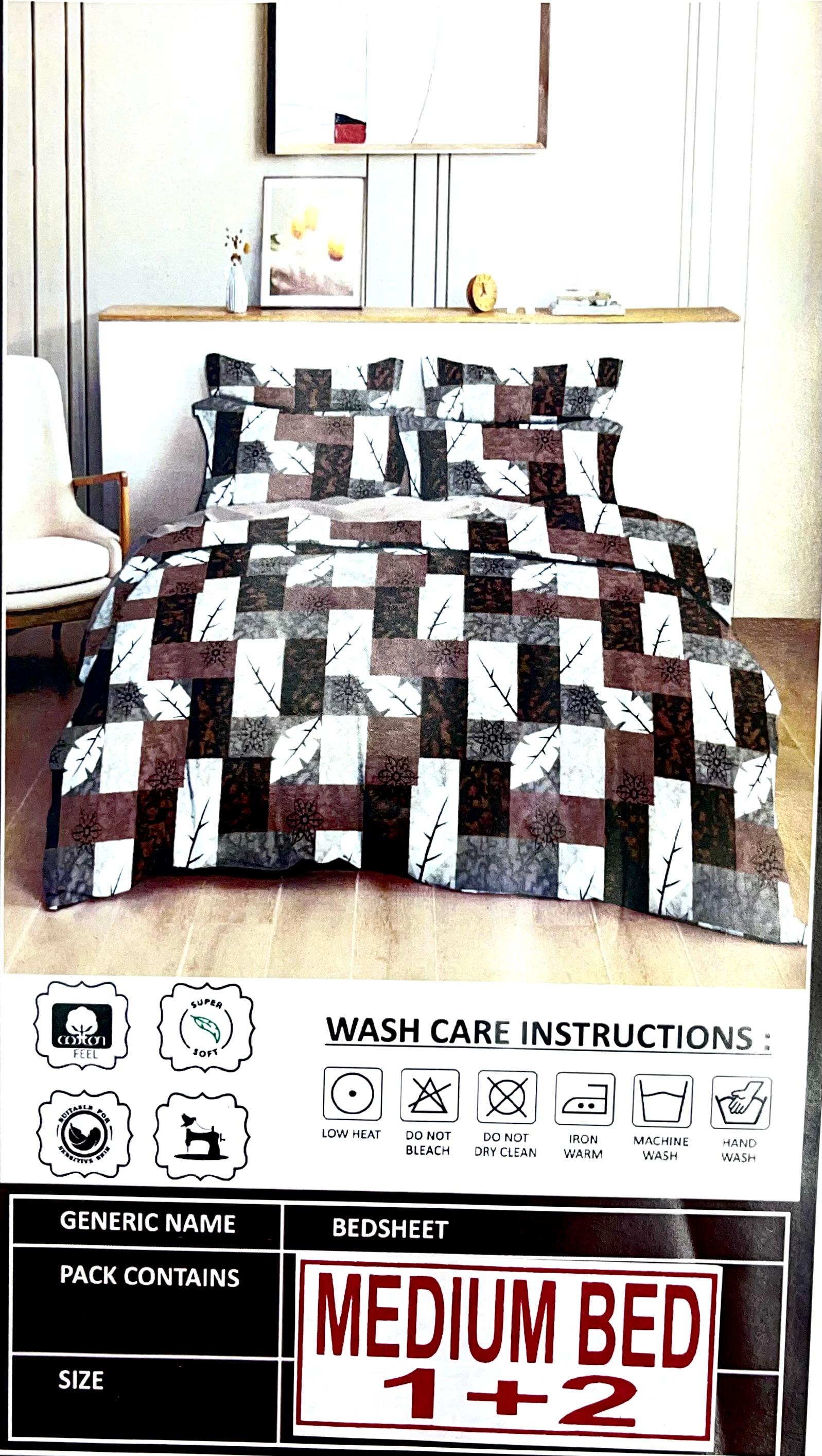 Super Leaf Blended Cotton Single Bed Bedsheet with 2 Pillow Covers – M.R. Saree Emporium