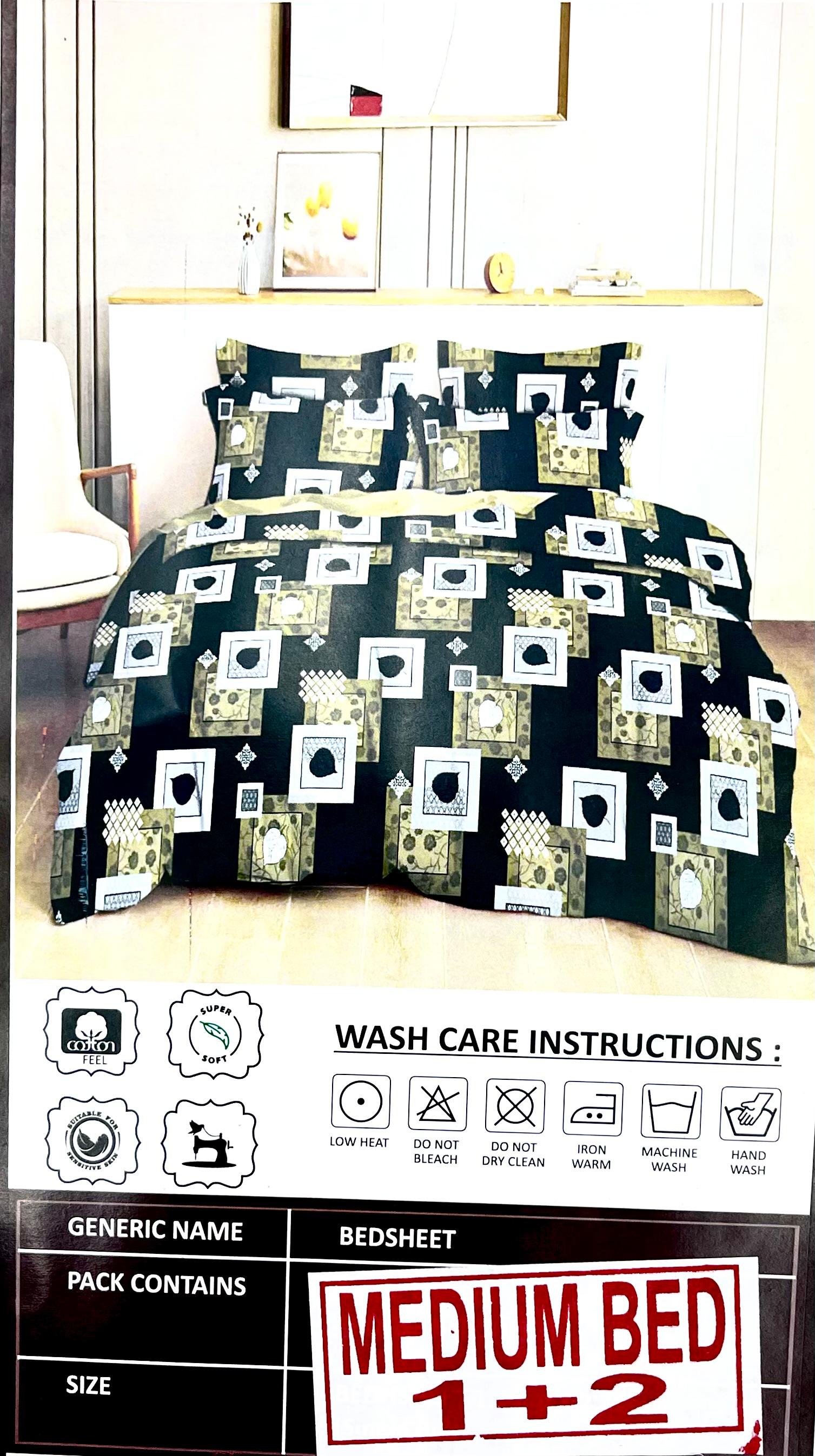 Super Leaf Blended Cotton Single Bed Bedsheet with 2 Pillow Covers – M.R. Saree Emporium