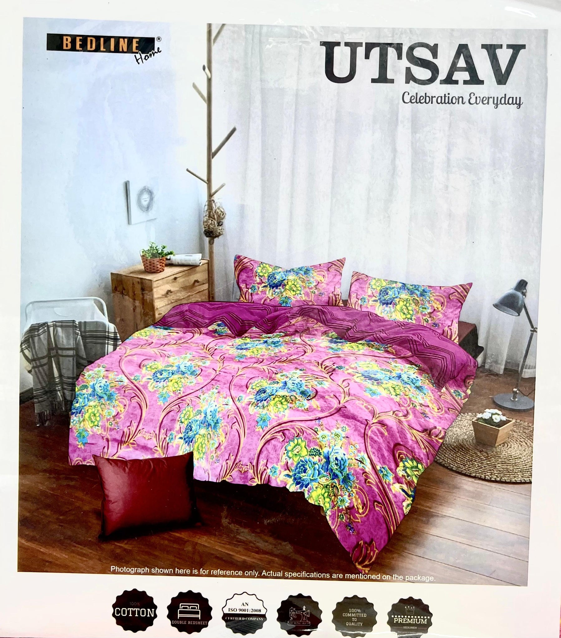 Double Bed Bedsheet with 2 Pillow Covers – Blended Cotton | M.R. Saree Emporium