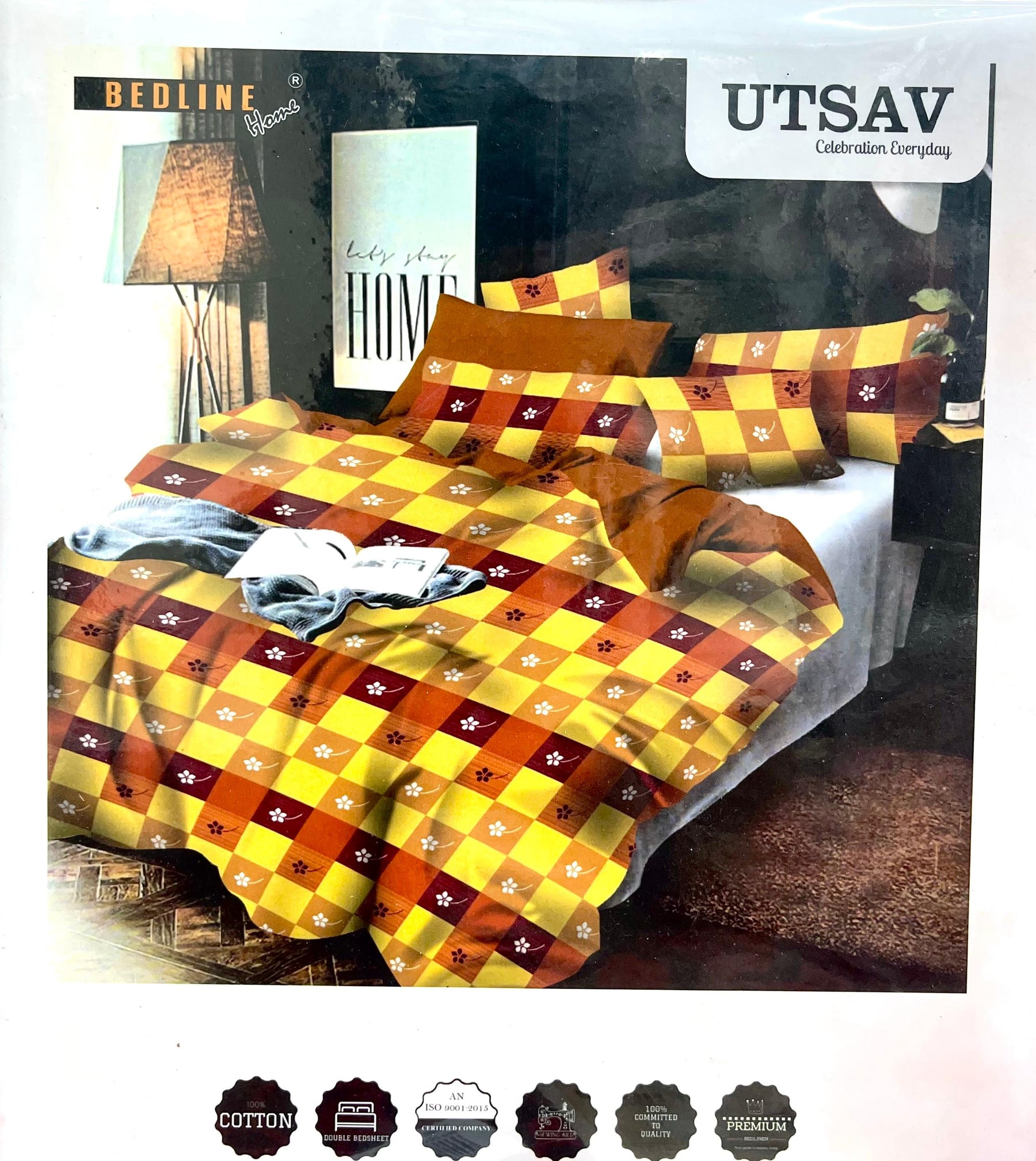 Double Bed Bedsheet with 2 Pillow Covers – Blended Cotton | M.R. Saree Emporium