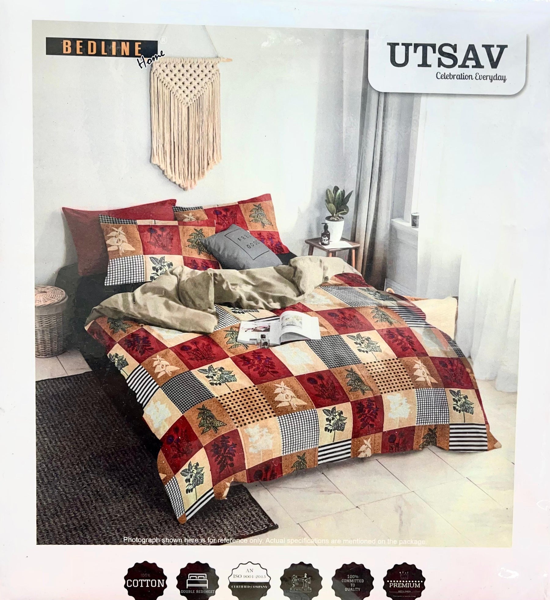 Double Bed Bedsheet with 2 Pillow Covers – Blended Cotton | M.R. Saree Emporium