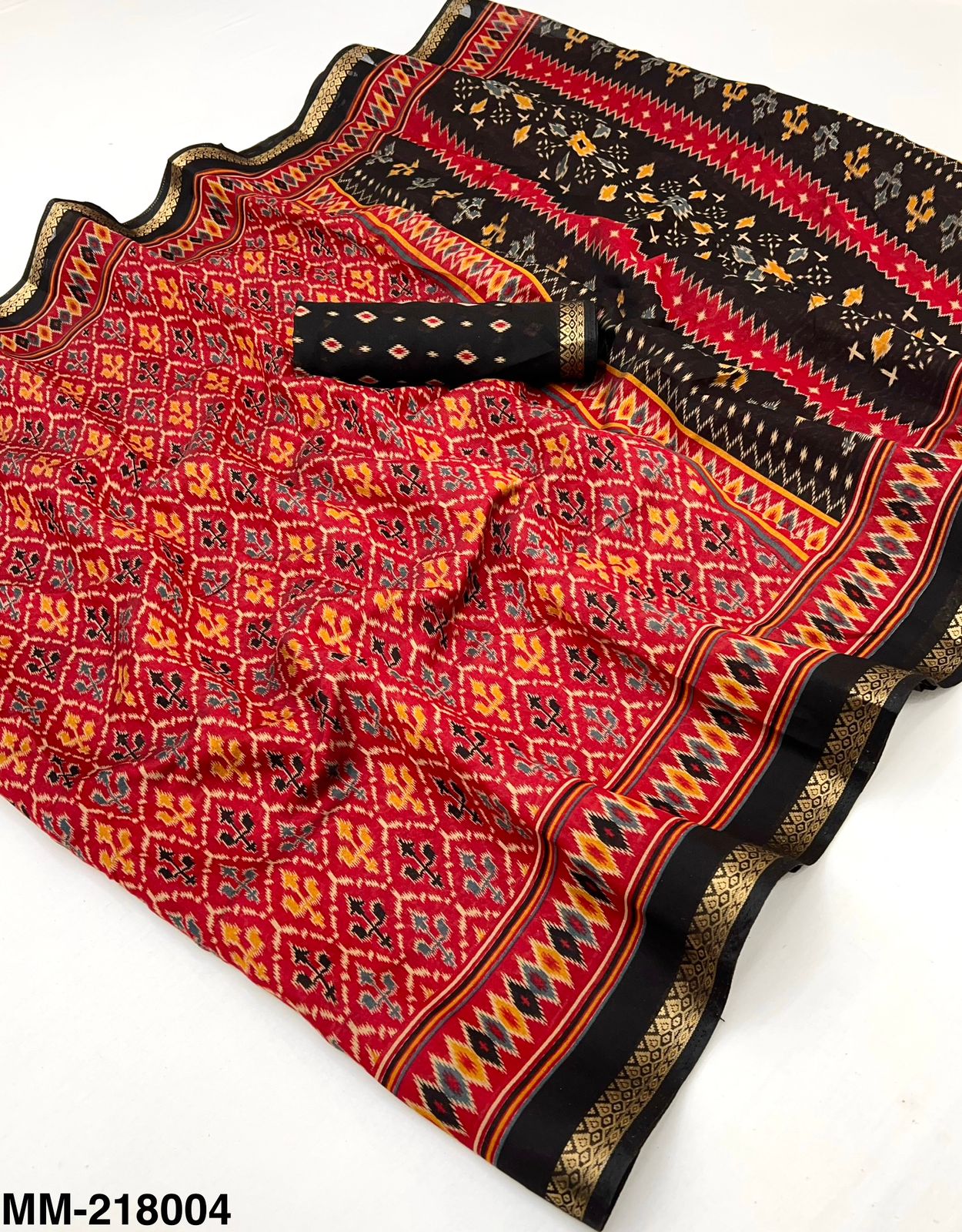 Mul Cotton 4 PCS Set – Soft Mul Cotton with Patola Print & Zari Border-M.R.Saree Emporium