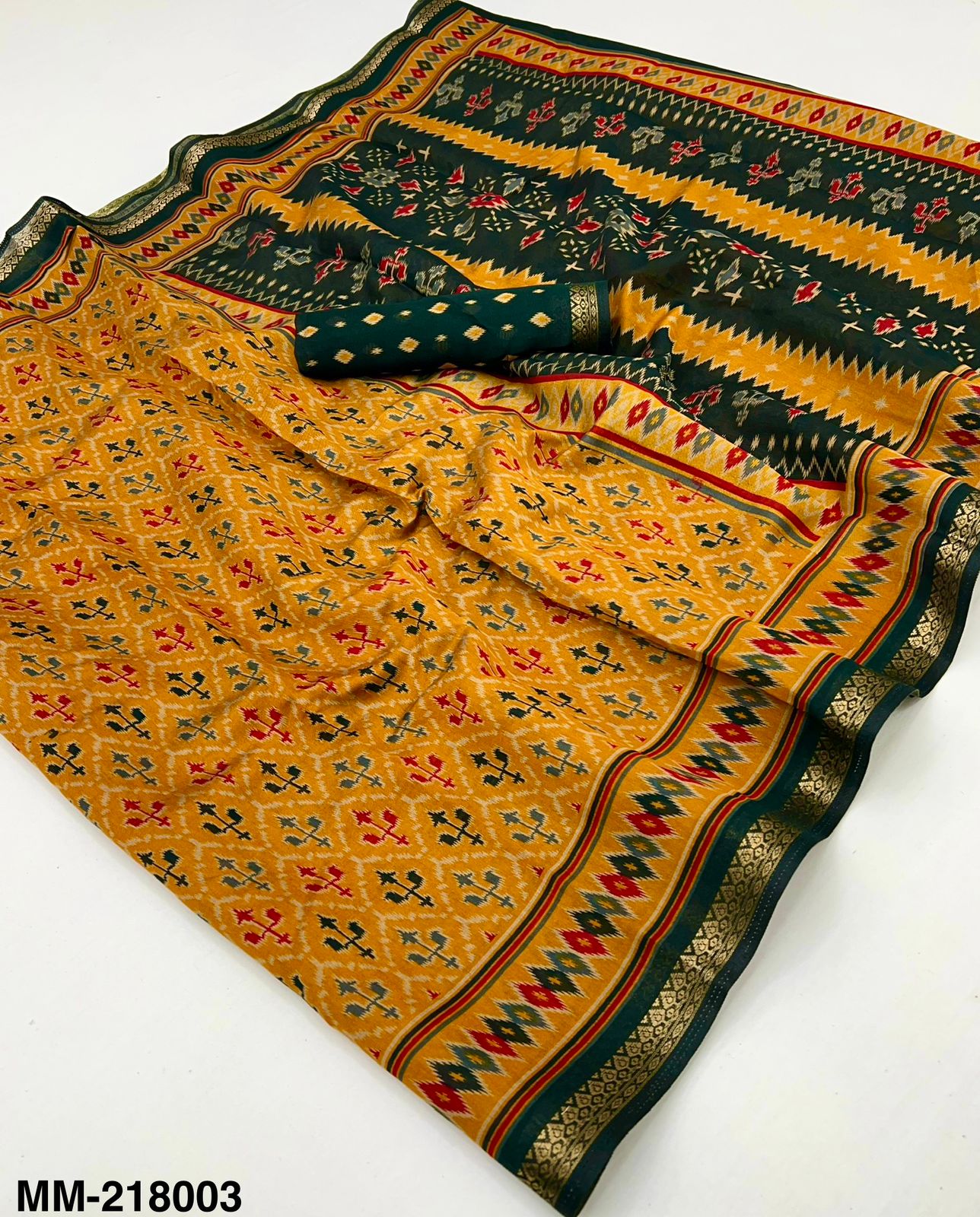 Mul Cotton 4 PCS Set – Soft Mul Cotton with Patola Print & Zari Border-M.R.Saree Emporium