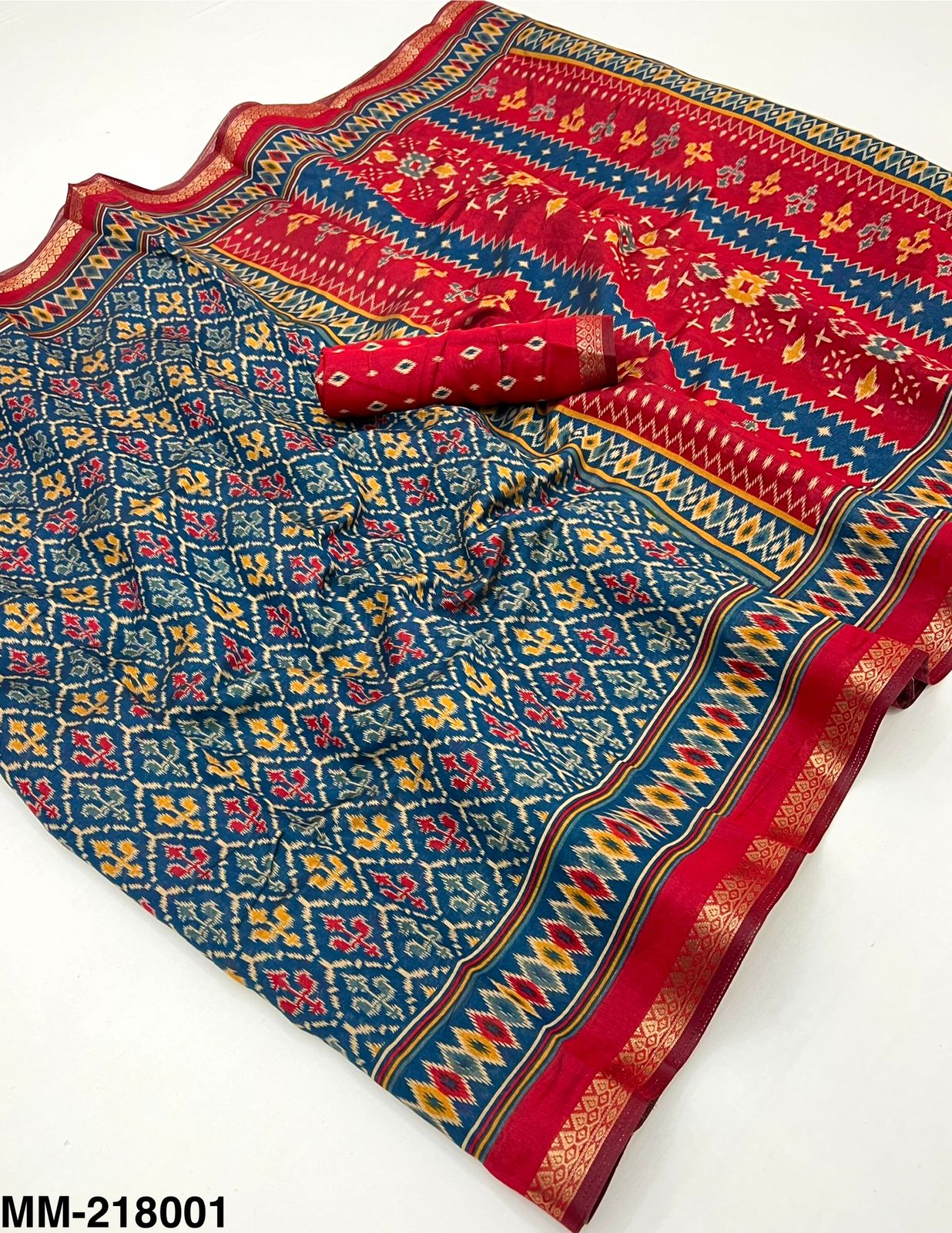 Mul Cotton 4 PCS Set – Soft Mul Cotton with Patola Print & Zari Border-M.R.Saree Emporium