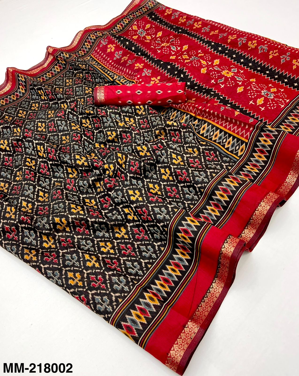 Mul Cotton 4 PCS Set – Soft Mul Cotton with Patola Print & Zari Border-M.R.Saree Emporium