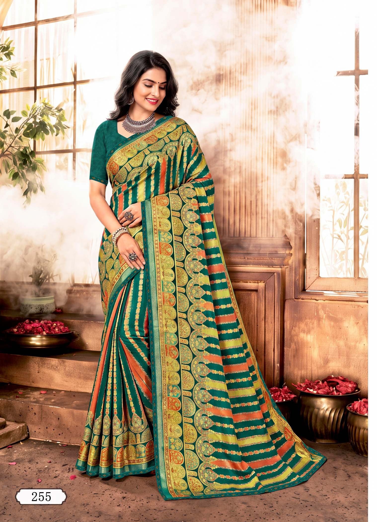 Ladorani Nayab Designer Printed Saree - 8 Pcs Set