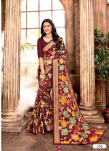 Ladorani Nayab Designer Printed Saree - 8 Pcs Set