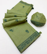 Nakshatra Cotton Saree with Jamdani Style Weaving-6 Pcs Set.