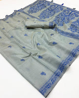 Nakshatra Cotton Saree with Jamdani Style Weaving-6 Pcs Set.