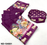 Nandi Soft Georgette Saree with Satin Border & Pichwai Print-7 Pcs Set.