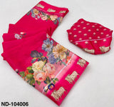 Nandi Soft Georgette Saree with Satin Border & Pichwai Print-7 Pcs Set.