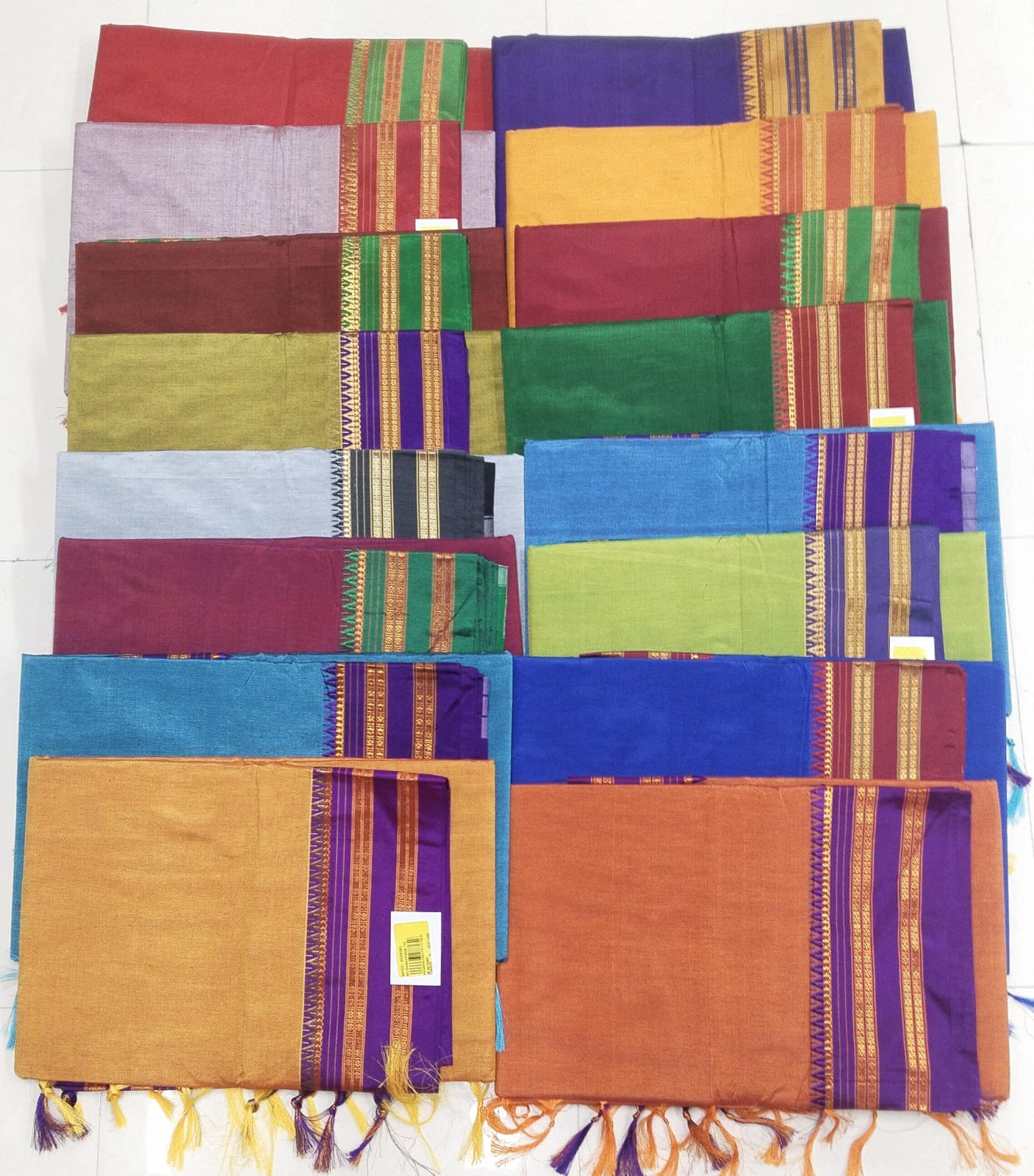 Narayan Peth Silk Saree Collection with Traditional Border -16 Pcs Set -M.R. Saree Emporium