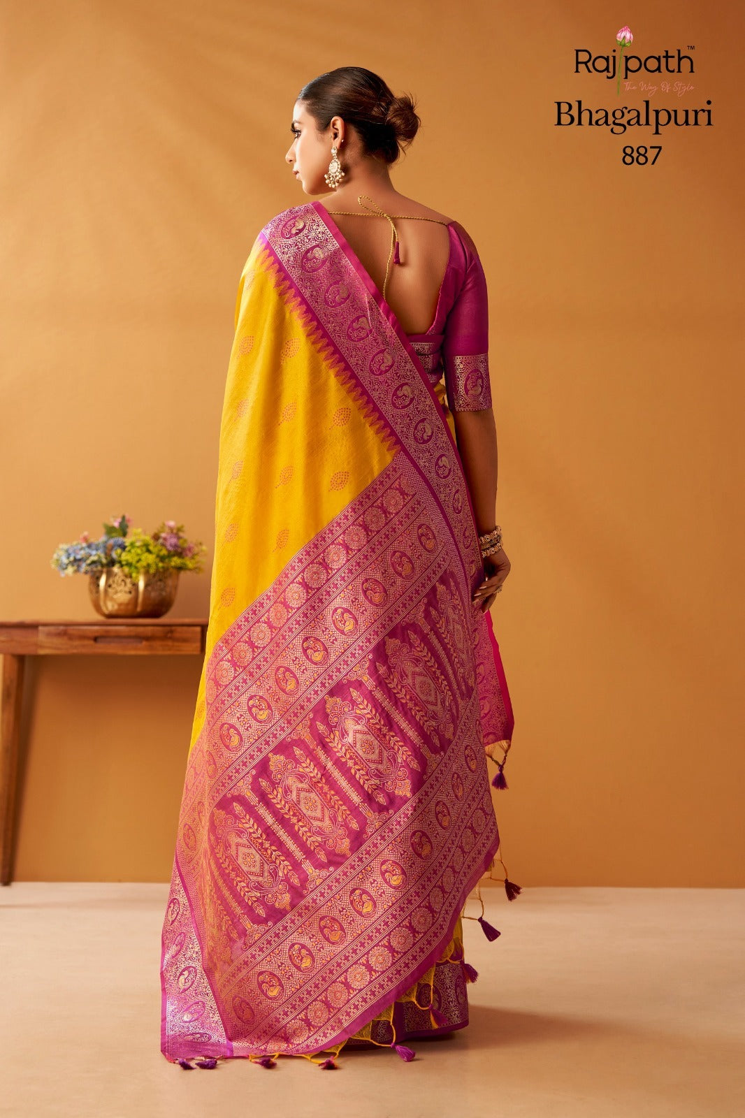RajPath Nova Tussar Modal Fancy Cotton Saree - 6 PCS Set