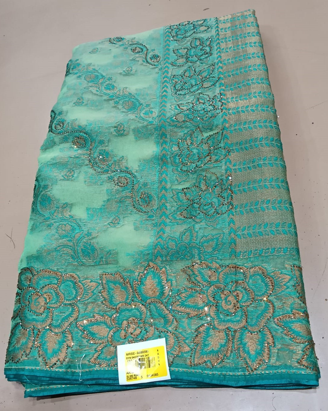 Organza Fancy Work Saree – 6 Pcs Set – M.R. Saree Emporium