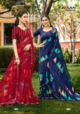 Originals Vol-01 Georgette Fancy Print Saree with Fancy Lace Border – M.R. Saree Emporium