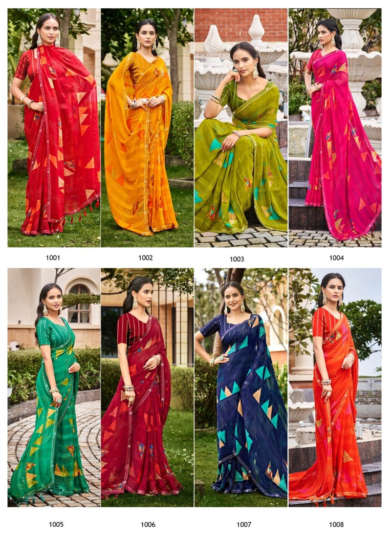 Originals Vol-01 Georgette Fancy Print Saree with Fancy Lace Border – M.R. Saree Emporium