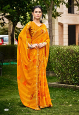 Originals Vol-01 Georgette Fancy Print Saree with Fancy Lace Border – M.R. Saree Emporium