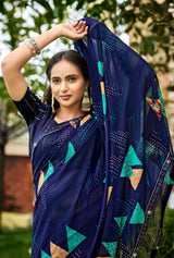 Originals Vol-01 Georgette Fancy Print Saree with Fancy Lace Border – M.R. Saree Emporium