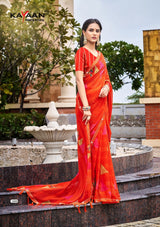 Originals Vol-01 Georgette Fancy Print Saree with Fancy Lace Border – M.R. Saree Emporium