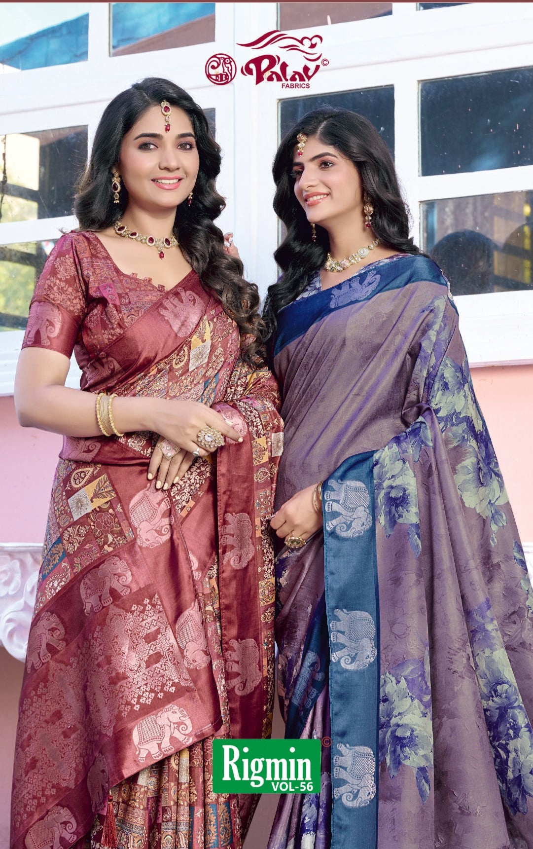 Palav Fabrics Rigmin Vol-56 Fancy Print Saree Set – 12 Pcs -M.R. Saree Emporium