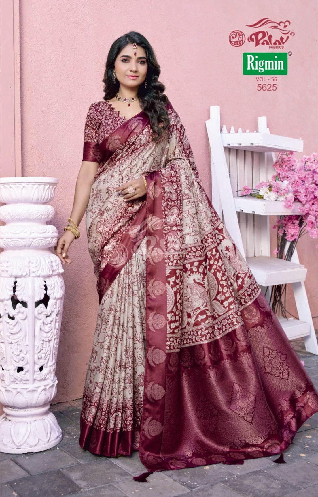 Palav Fabrics Rigmin Vol-56 Fancy Print Saree Set – 12 Pcs -M.R. Saree Emporium